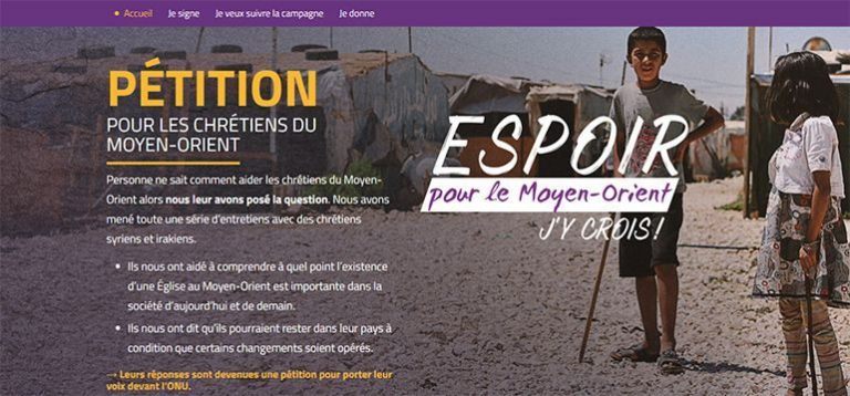 la pétition en faveur des chrétiens d'Orient présentée au Conseil de l'Europe