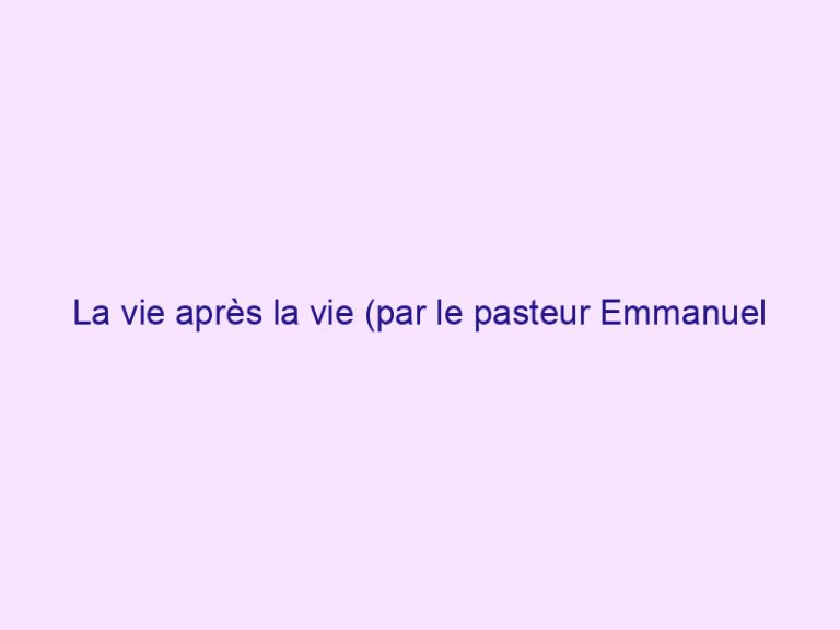La vie après la vie (par le pasteur Emmanuel PIRAS)