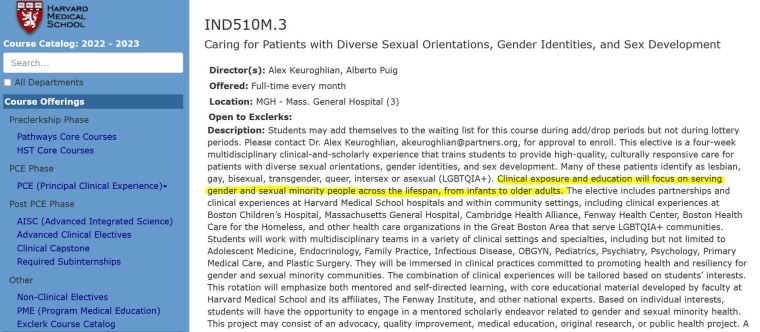 Description du cours de la Harvard Medical School