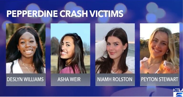 4 femmes Pepperdine sont mortes après qu&rsquo;un conducteur pour excès de vitesse ait percuté des étudiants chrétiens sur une autoroute de Californie