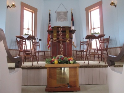 Église du moulin à roseaux de Madrid, Maine.