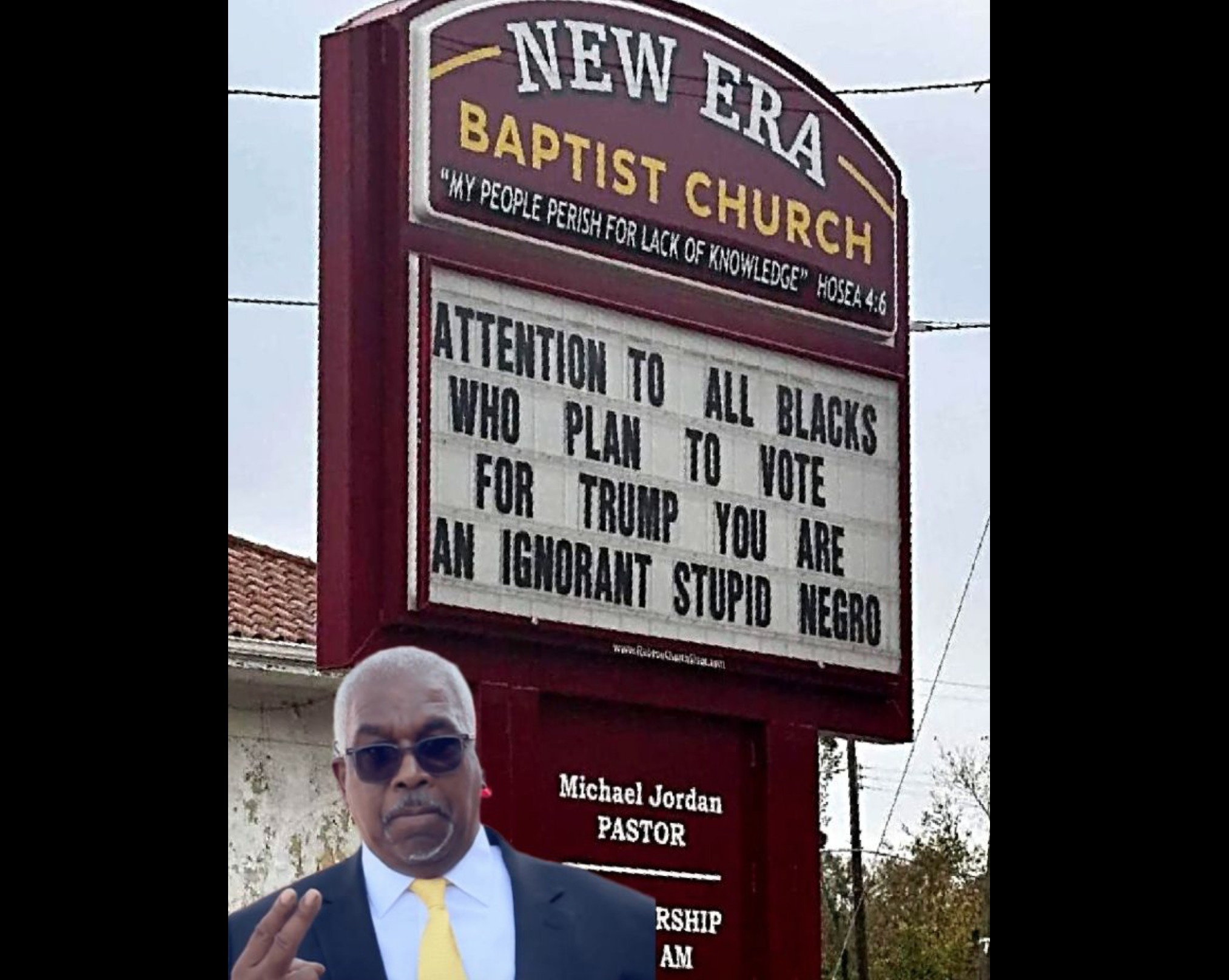 Un pasteur double la mise sur une pancarte de l'église qualifiant les partisans minoritaires de Trump d'"ignorants"