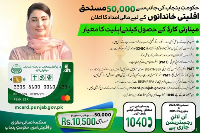 La publicité du programme de soutien en espèces du gouvernement provincial du Pendjab, au Pakistan. 
