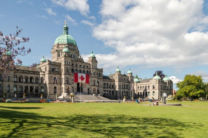 Le bâtiment du Parlement de la Colombie-Britannique à Victoria.