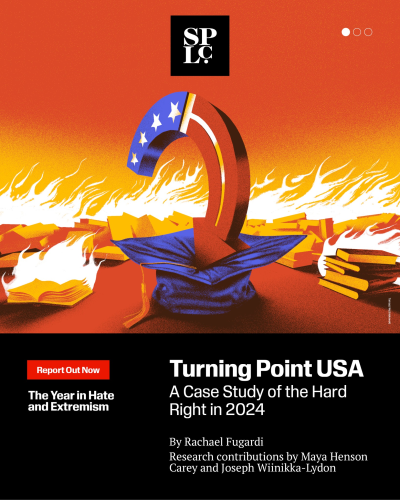 Une capture d'écran du rapport 2024 de SPLC sur Turning Point USA.