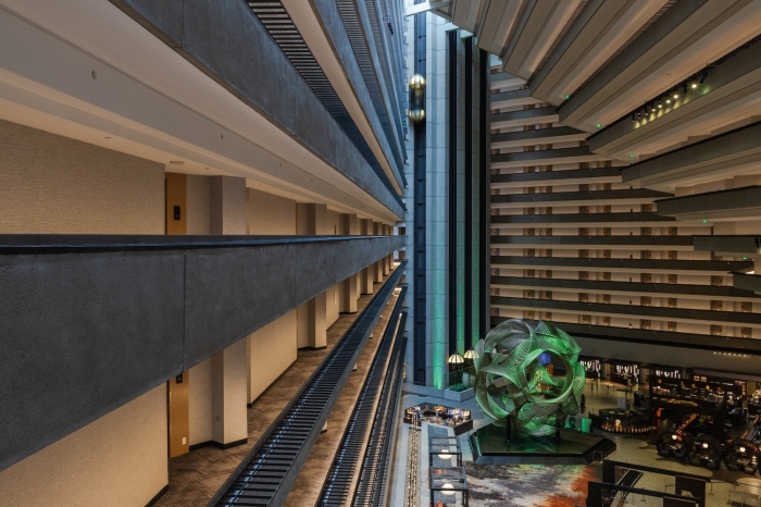 Le Hyatt Regency conçu par John C. Portman Jr. à San Francisco, en Californie. 