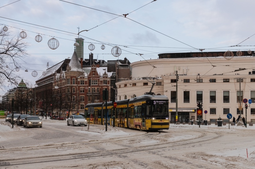 Les rues d'Helsinki, la capitale de la Finlande. 